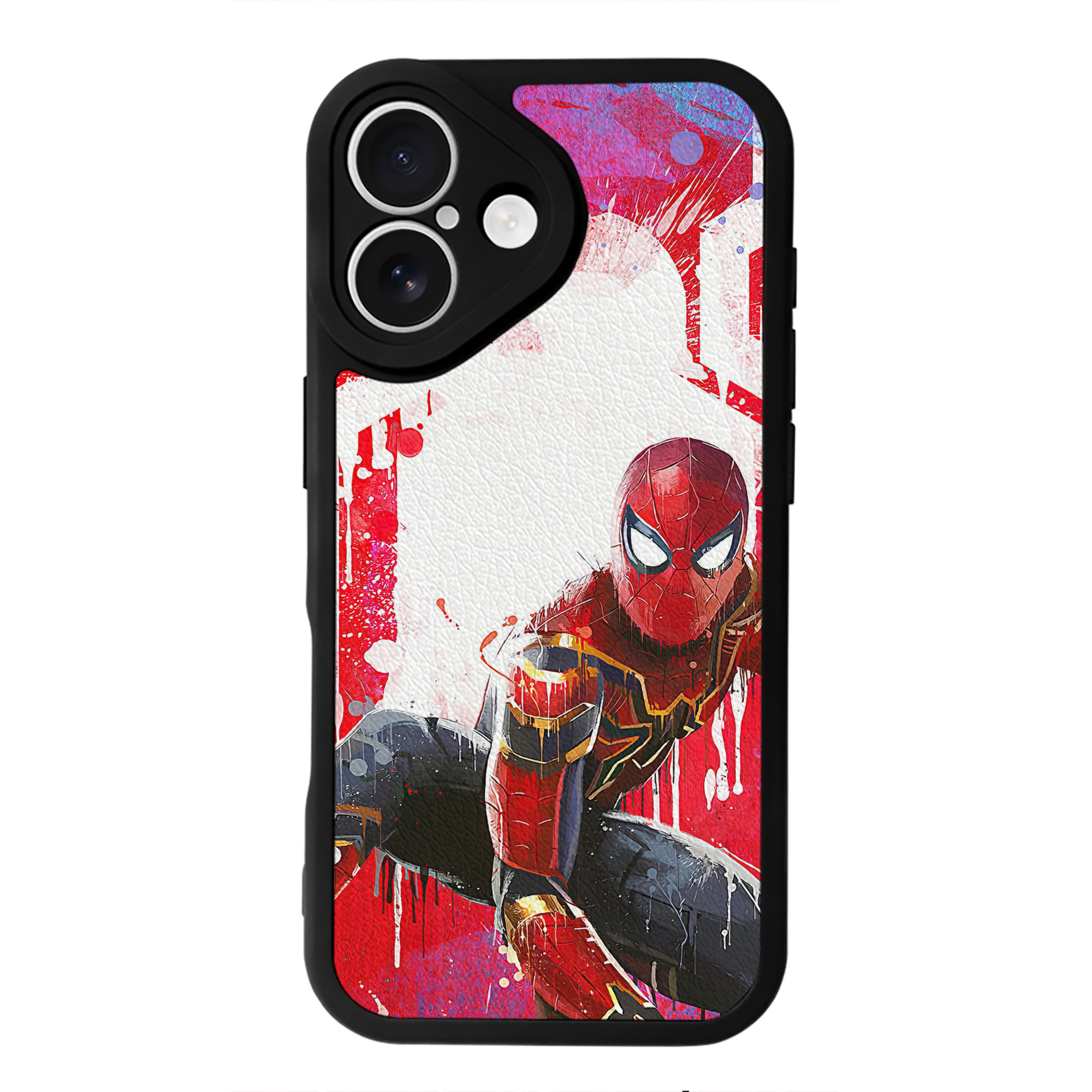 Spider Man スパイダーマン 【iPhone 16シリーズ対応】シリコンスマホケース（レザー調） 材質：シリコン